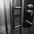 Dusel EF-182B Black Matt, 100х100х190, двери раздвижные, прозрачное стекло