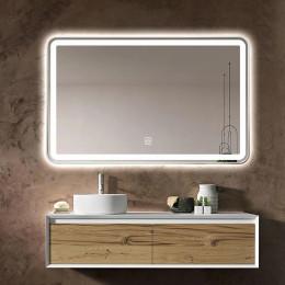 Зеркало DUSEL LED DE-M0065D Silver 120смх75см сенсорное включение+подогрев+часы/темп