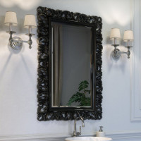 Зеркало для ванной комнаты Marsan VINCENT в цвете 100x75см (Марсан 1-Винсент) белое/черное 