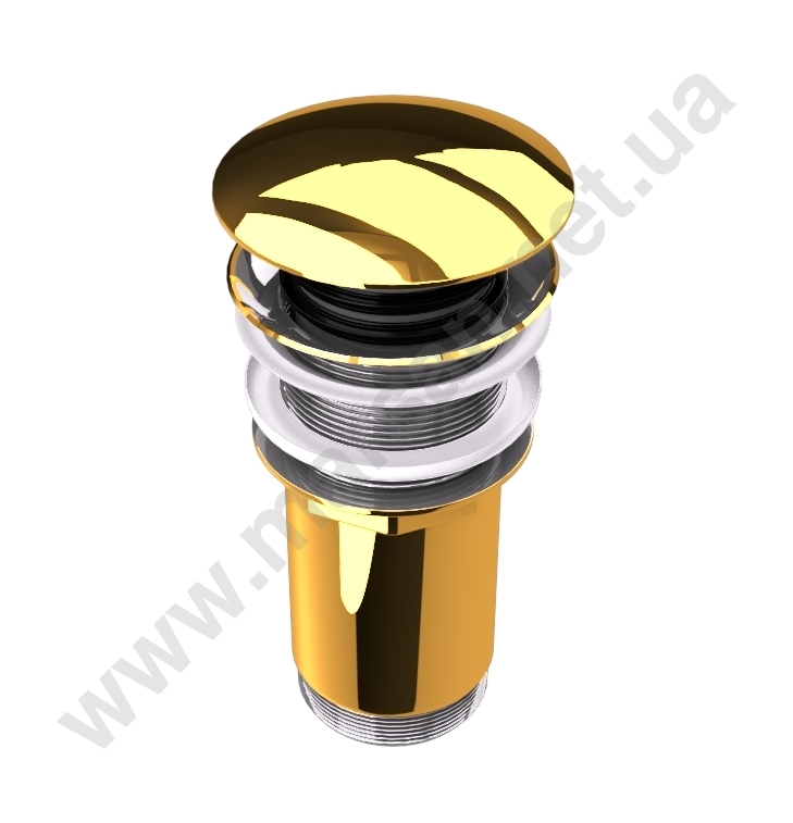 marsan Донный клапан для умывальника Marsan PENELOPE с системой click/clack, золото Сифон PENELOPE золото